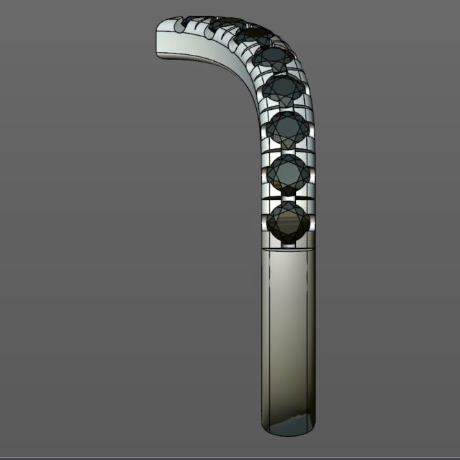Custom Made V-Shaped Diamond Set Wedding Ring SB3356 image 4