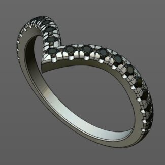 Custom Made V-Shaped Diamond Set Wedding Ring SB3404 image 2