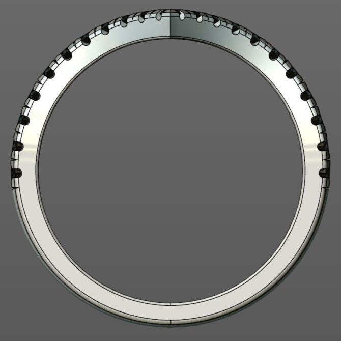 Custom Made V-Shaped Diamond Set Wedding Ring SB3404 image 3