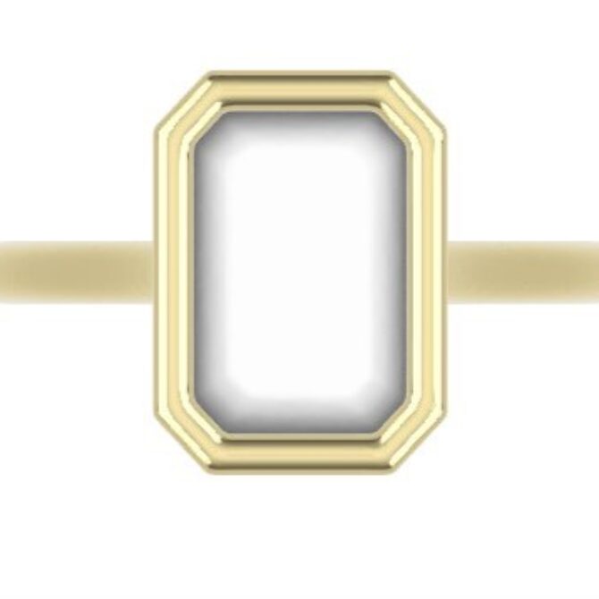 Custom made bezel set emerald solitaire engagement ring sb4545 quick image 01