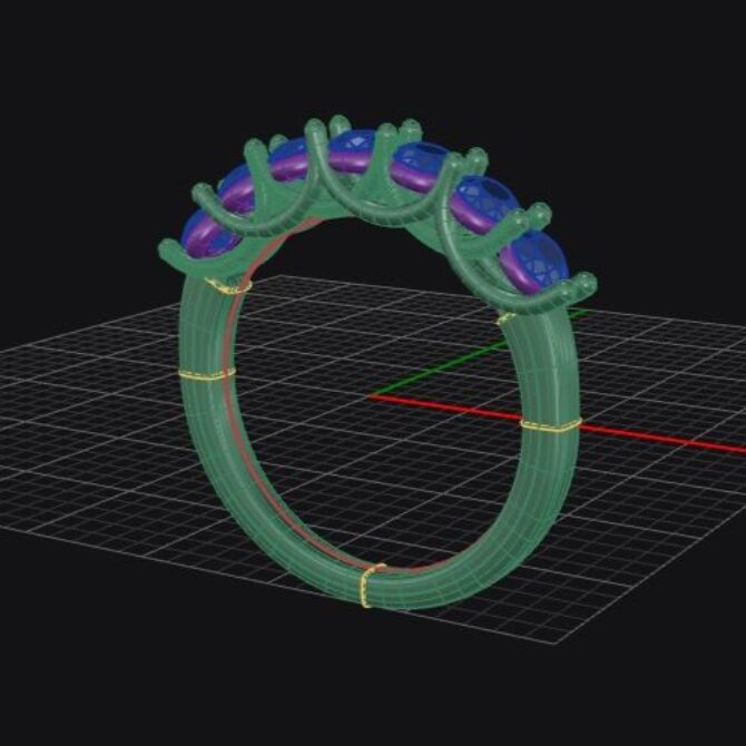 Custom made diamond set wedding ring SB4538 quick render 02