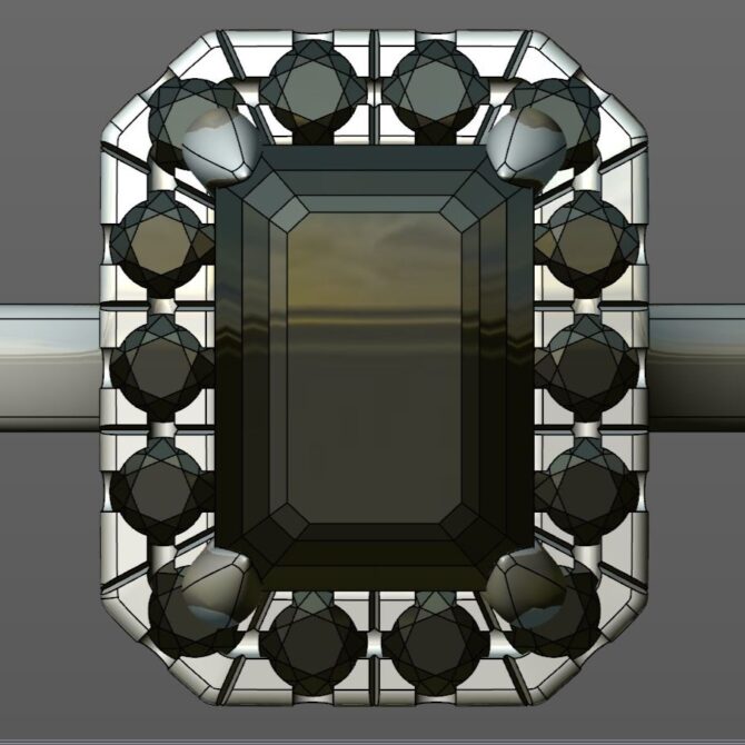 Custom made emerald cut diamond halo engagement ring SB4507 quick image 01