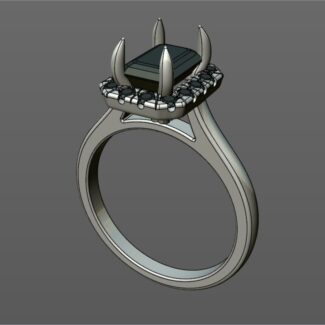 Custom made emerald cut diamond halo engagement ring SB4507 quick image 02