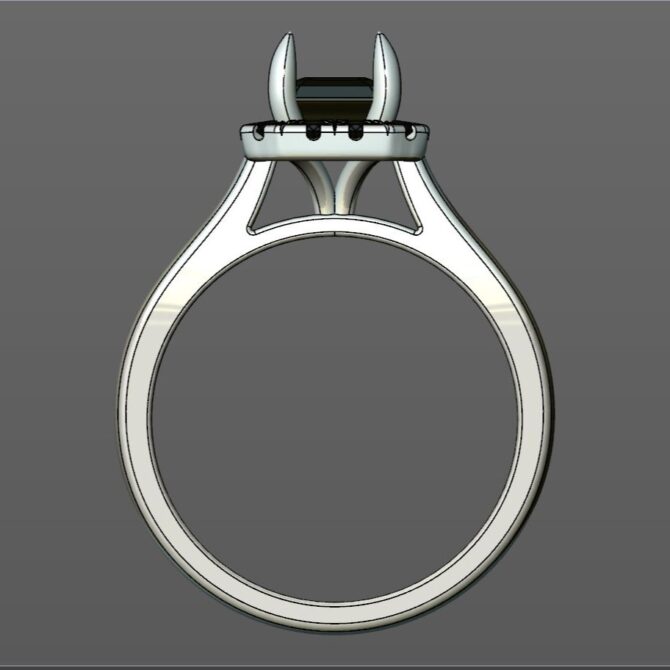 Custom made emerald cut diamond halo engagement ring SB4507 quick image 03