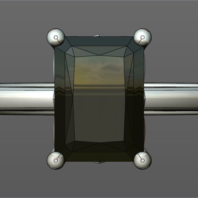 Custom made emerald cut diamond solitaire engagement ring SB4508 quick image 01