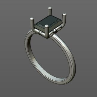 Custom made emerald cut diamond solitaire engagement ring SB4508 quick image 02