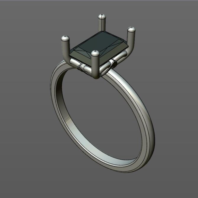 Custom made emerald cut diamond solitaire engagement ring SB4508 quick image 02