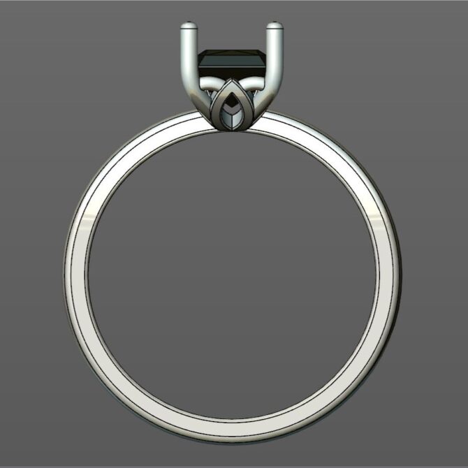 Custom made emerald cut diamond solitaire engagement ring SB4508 quick image 03