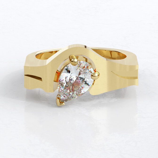 Custom made pear cut diamond solitaire engagement ring sb4623 v3 image 03