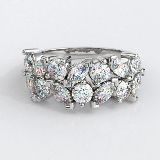 Custom made round and marquise multi stone eternity ring sb4494
