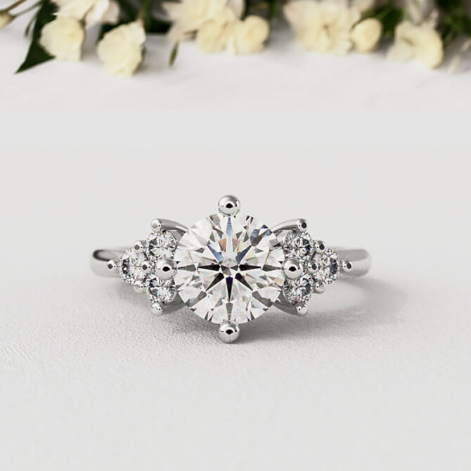 Bespoke Design Round Multistone Engagement Ring SB2287 (1)