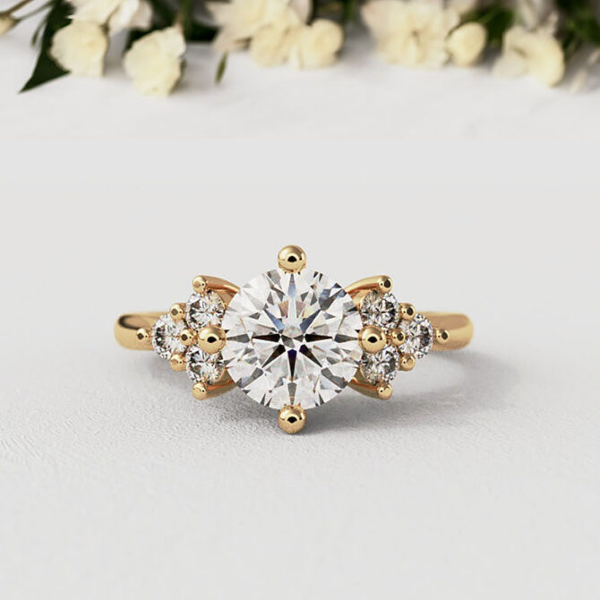 Bespoke Design Round Multistone Engagement Ring SB2287 (2)