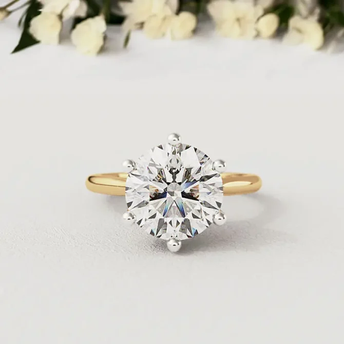 Bespoke Designed 6 Claw Round Cut Solitaire Engagement Ring SB4194 (1)