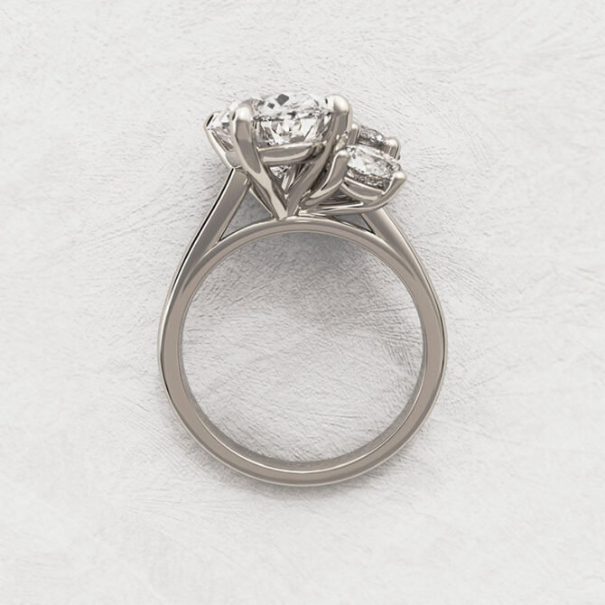 Bespoke Designed Aasymmetric Oval And Round Three Stone Engagement Ring SB4399 v5 5