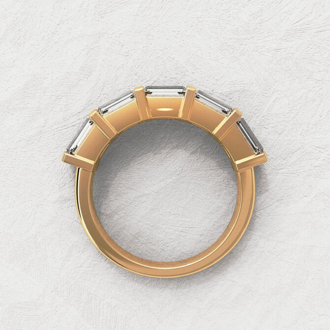 Bespoke Designed Baguette Set Wedding Ring SB3254 2