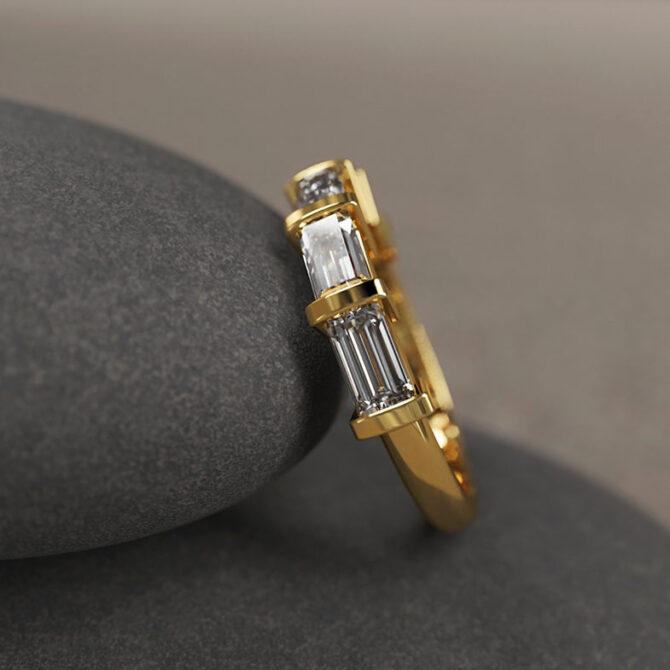 Bespoke Designed Baguette Set Wedding Ring SB3254 3