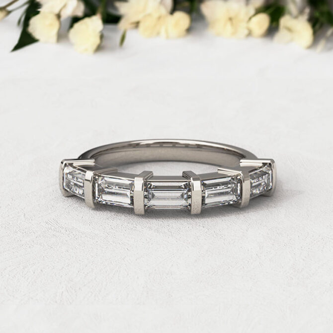 Bespoke Designed Baguette Set Wedding Ring SB3254 4