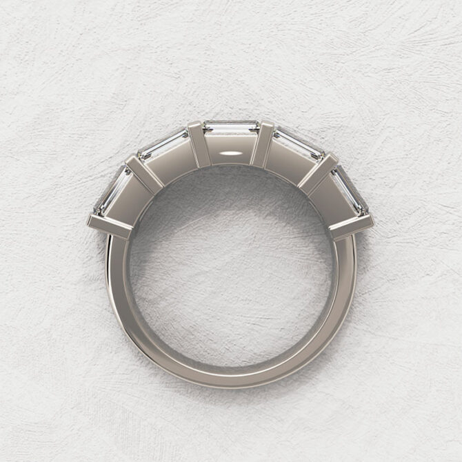 Bespoke Designed Baguette Set Wedding Ring SB3254 5