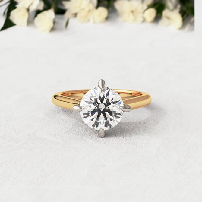 Bespoke Designed Compass Set Round Cut Solitaire Engagement Ring SB3250 1