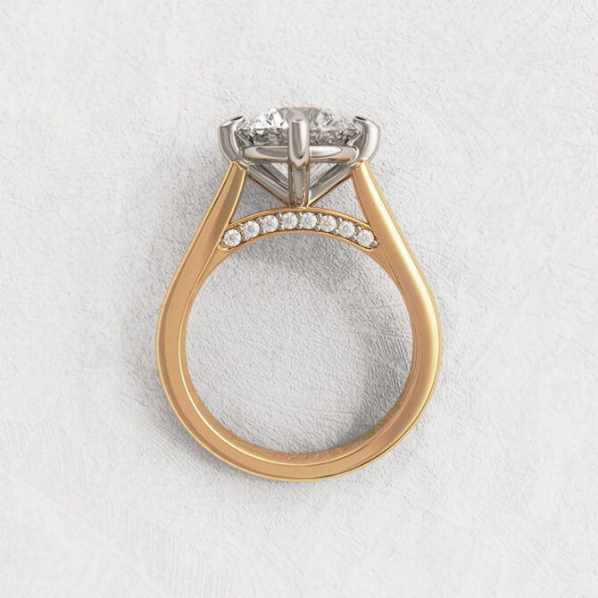 Bespoke Designed Compass Set Round Cut Solitaire Engagement Ring SB3250 2