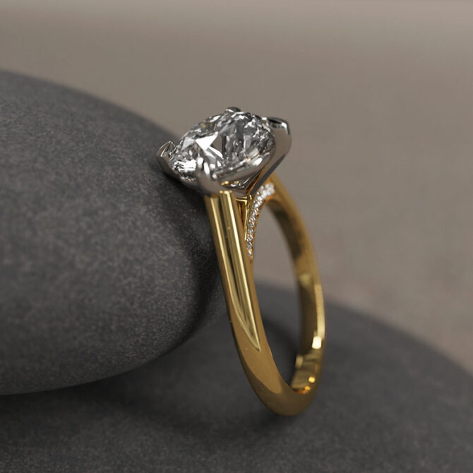 Bespoke Designed Compass Set Round Cut Solitaire Engagement Ring SB3250 3