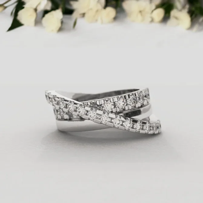 Bespoke Designed Cross Over Diamond Set Eternity Ring SB4456 (2)