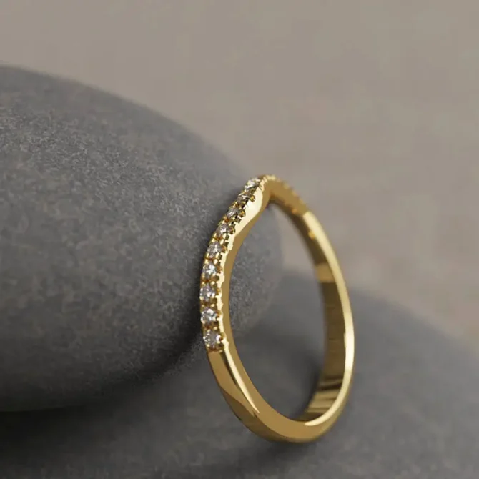 Bespoke Designed Curved Diamond Set Wedding Ring SB2317 (3)