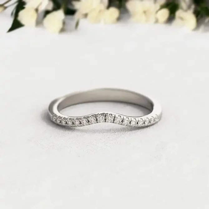 Bespoke Designed Curved Diamond Set Wedding Ring SB2317 4