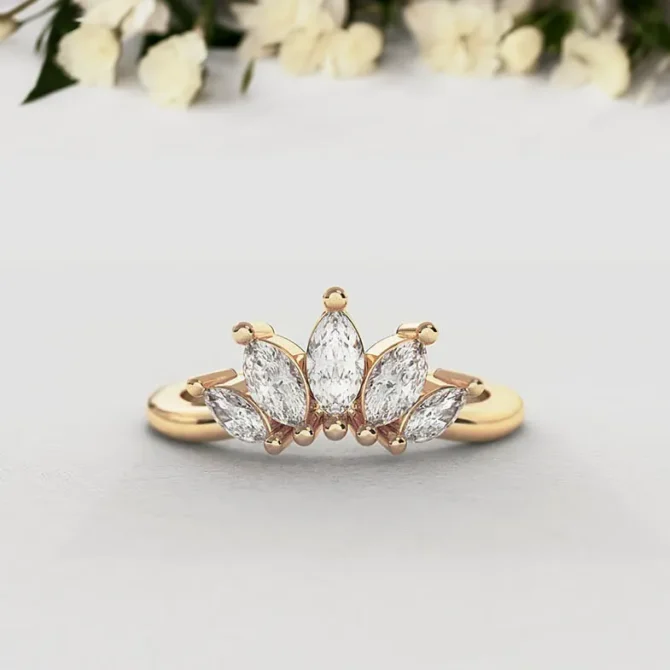 Bespoke Designed Curved Diamond Set Wedding Ring SB2553 (1)