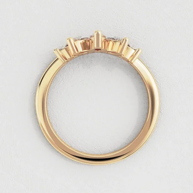 Bespoke Designed Curved Diamond Set Wedding Ring SB2553 (5)