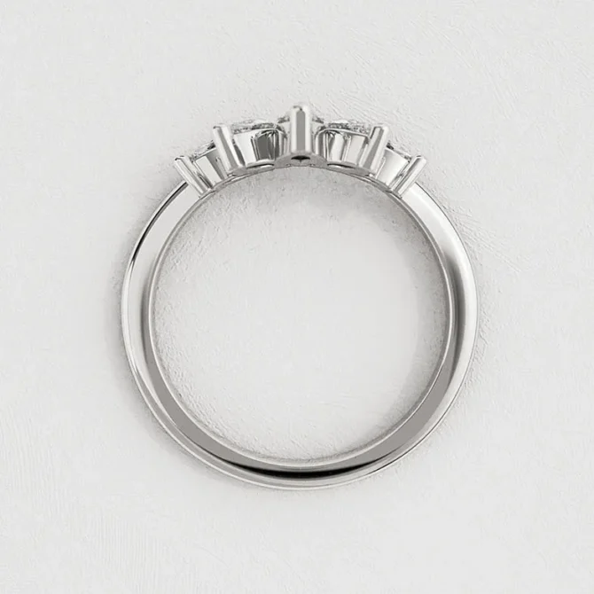 Bespoke Designed Curved Diamond Set Wedding Ring SB2553 (6)