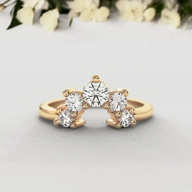 Bespoke Designed Curved Diamond Set Wedding Ring SB2772 (1)