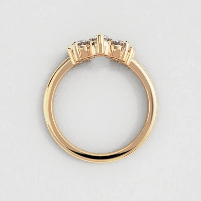 Bespoke Designed Curved Diamond Set Wedding Ring SB2772 (5)