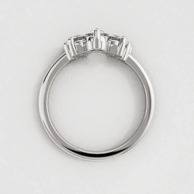 Bespoke Designed Curved Diamond Set Wedding Ring SB2772 (6)