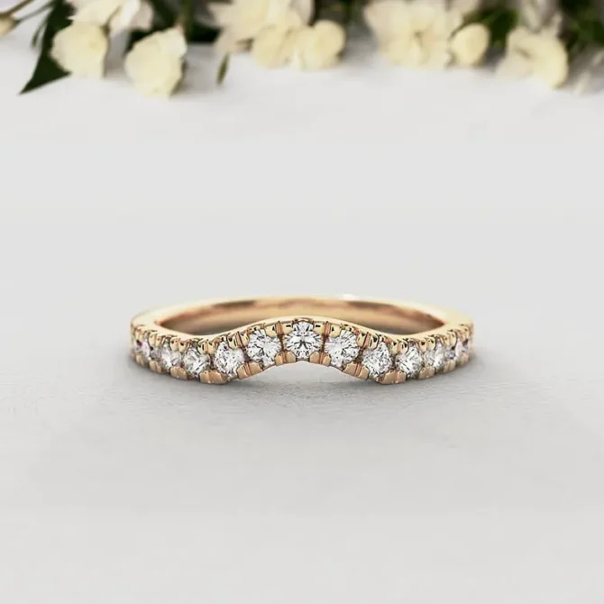 Bespoke Designed Curved Diamond Set Wedding Ring SB2785 (1)