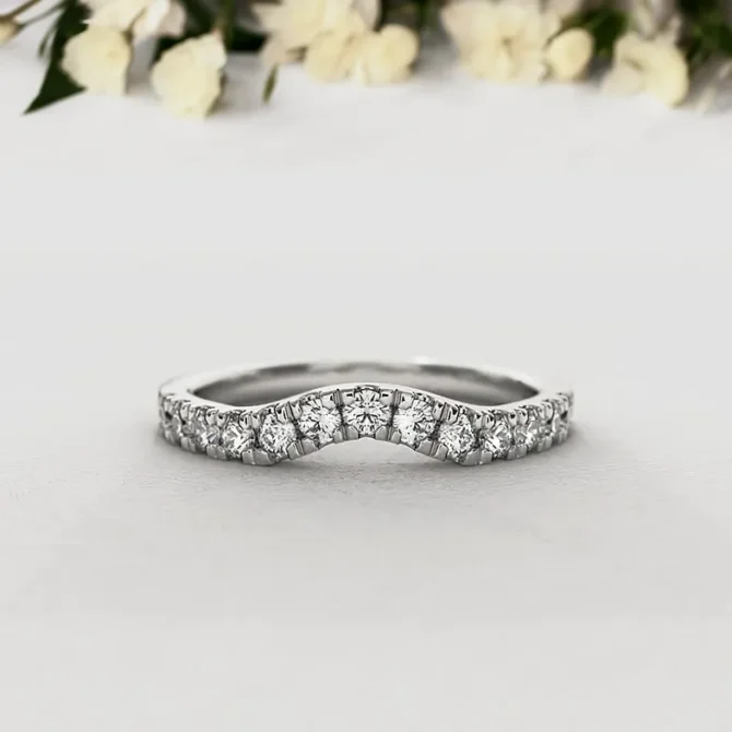 Bespoke Designed Curved Diamond Set Wedding Ring SB2785 (2)