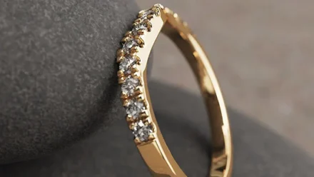 Bespoke Designed Curved Diamond Set Wedding Ring SB2785 (3)