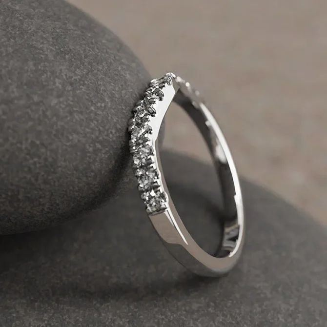 Bespoke Designed Curved Diamond Set Wedding Ring SB2785 (4)