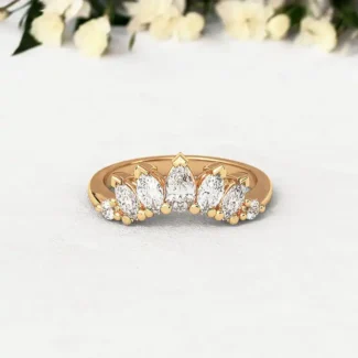 Bespoke Designed Curved Diamond Set Wedding Ring SB4379 1