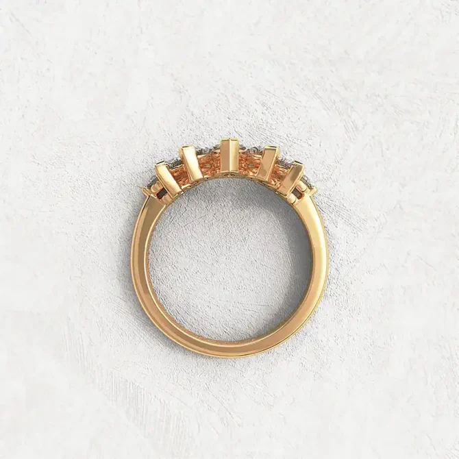 Bespoke Designed Curved Diamond Set Wedding Ring SB4379 2