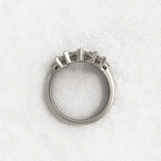 Bespoke Designed Curved Diamond Set Wedding Ring SB4379 5