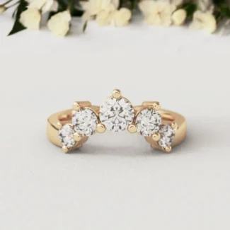 Bespoke Designed Curved Five Stone Diamond Set Wedding Ring SB3100 (1) copy