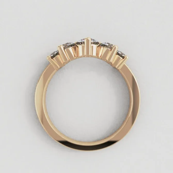 Bespoke Designed Curved Five Stone Diamond Set Wedding Ring SB3100 (6) copy