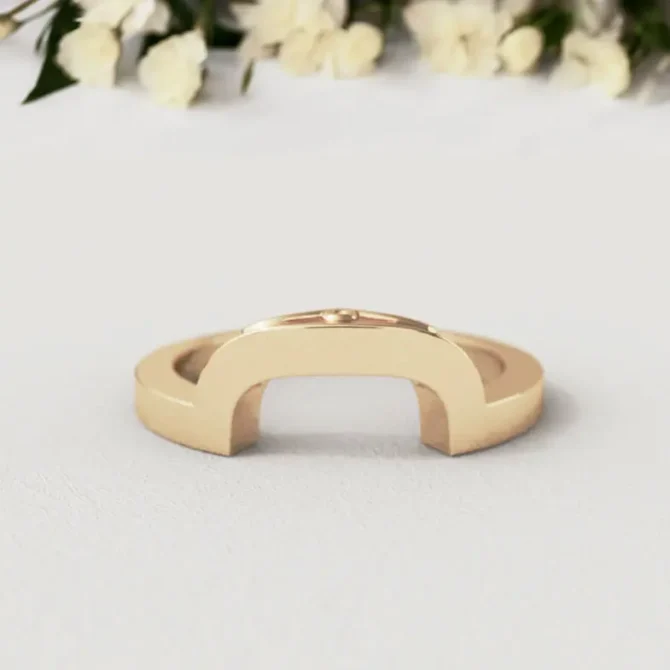 Bespoke Designed Curved Plain Wedding Ring SB2263 (2)