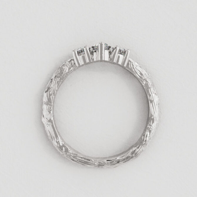 Bespoke Designed Curved Wood Grain Diamond Set Wedding Ring SB4266 v3 (3)