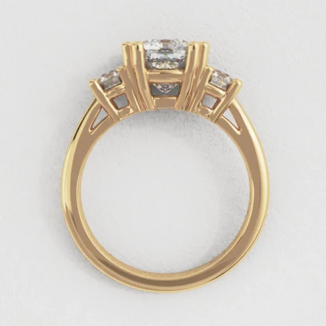 Bespoke Designed Cushion Cut And Round Cut Three Stone Engagement Ring SB2252 (5)