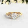 Bespoke Designed Cushion Cut Side Stone Engagement Ring SB4129 1