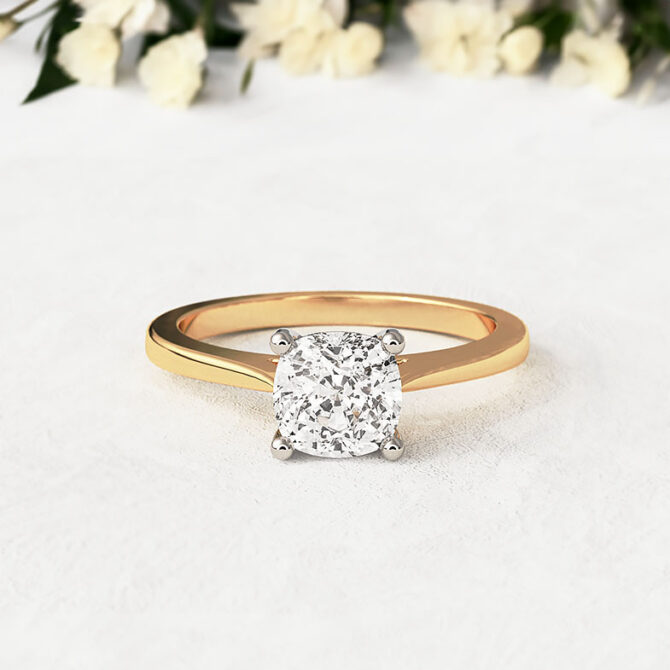 Bespoke Designed Cushion Cut Solitaire Engagement Ring SB2309 a1