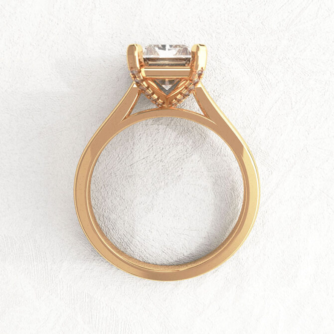 Bespoke Designed Diamond Set Claws Radiant Cut Solitaire Engagement Ring SB2624 (1)