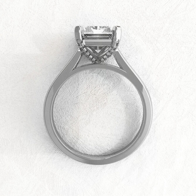 Bespoke Designed Diamond Set Claws Radiant Cut Solitaire Engagement Ring SB2624 (3)